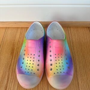 Native Jefferson Kids Rainbow Slip-On Shoes Size 12